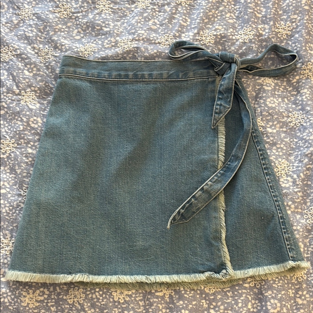 Madewell Faux Wrap Denim Mini Skirt